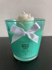 turquoise kaars met geur 2